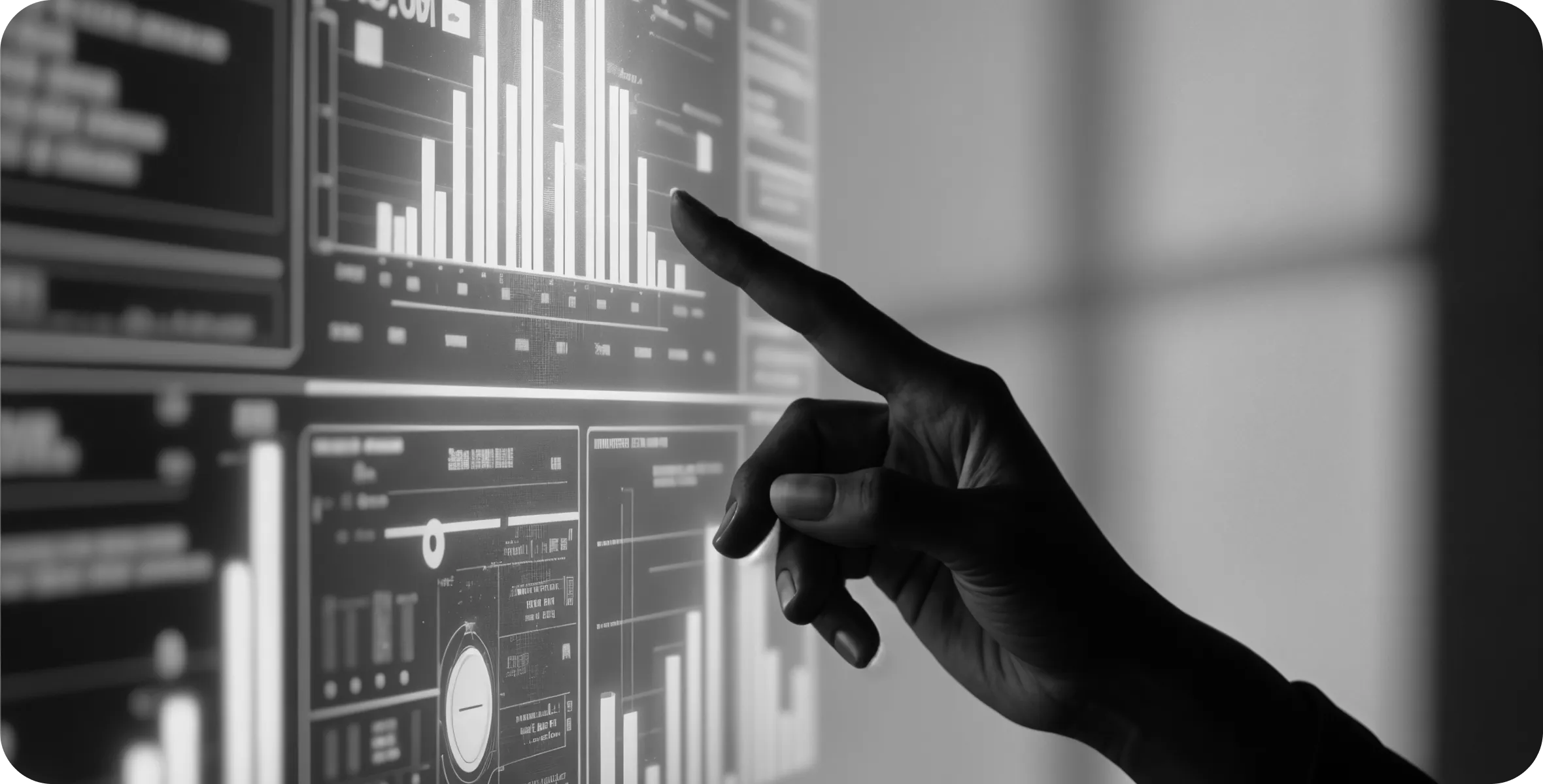 Market analysis displayed on multiple screens